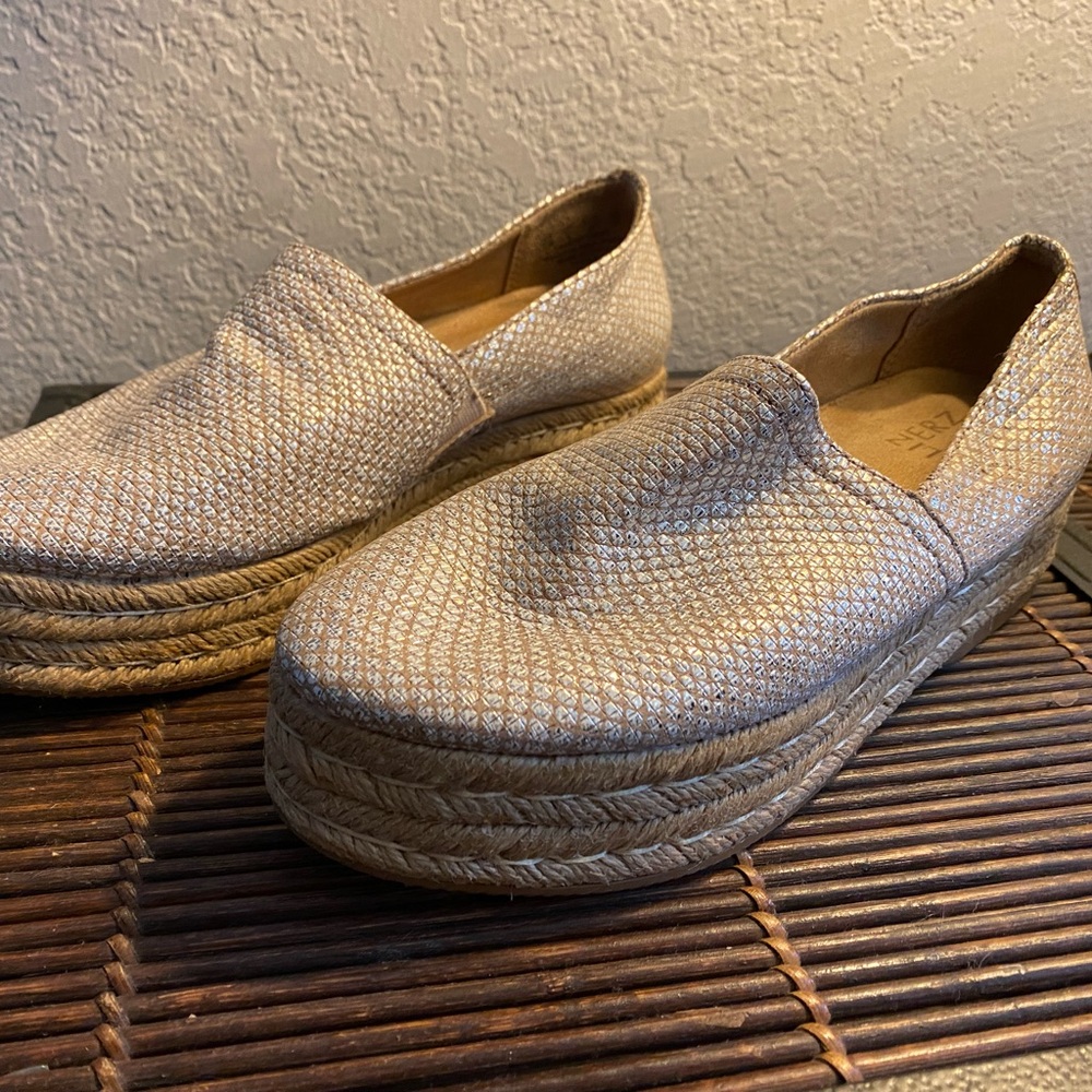 Naturalizer Leather Thea3 Platform Espadrilles size 7